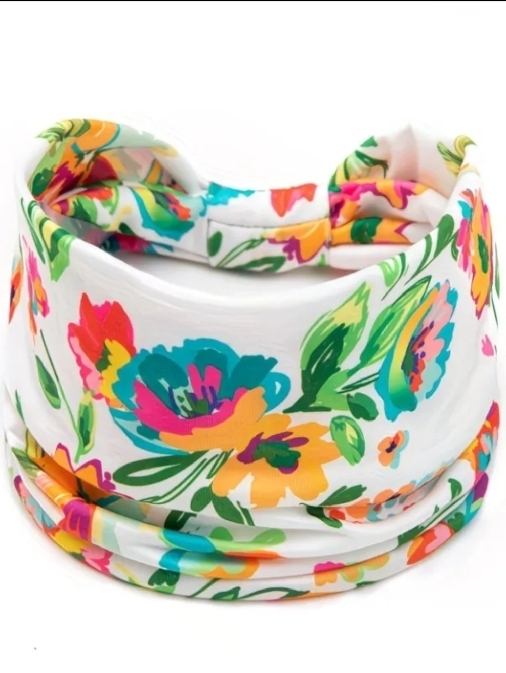 Bohemian-Style Vibrant Floral Knotted Headband. NEW!